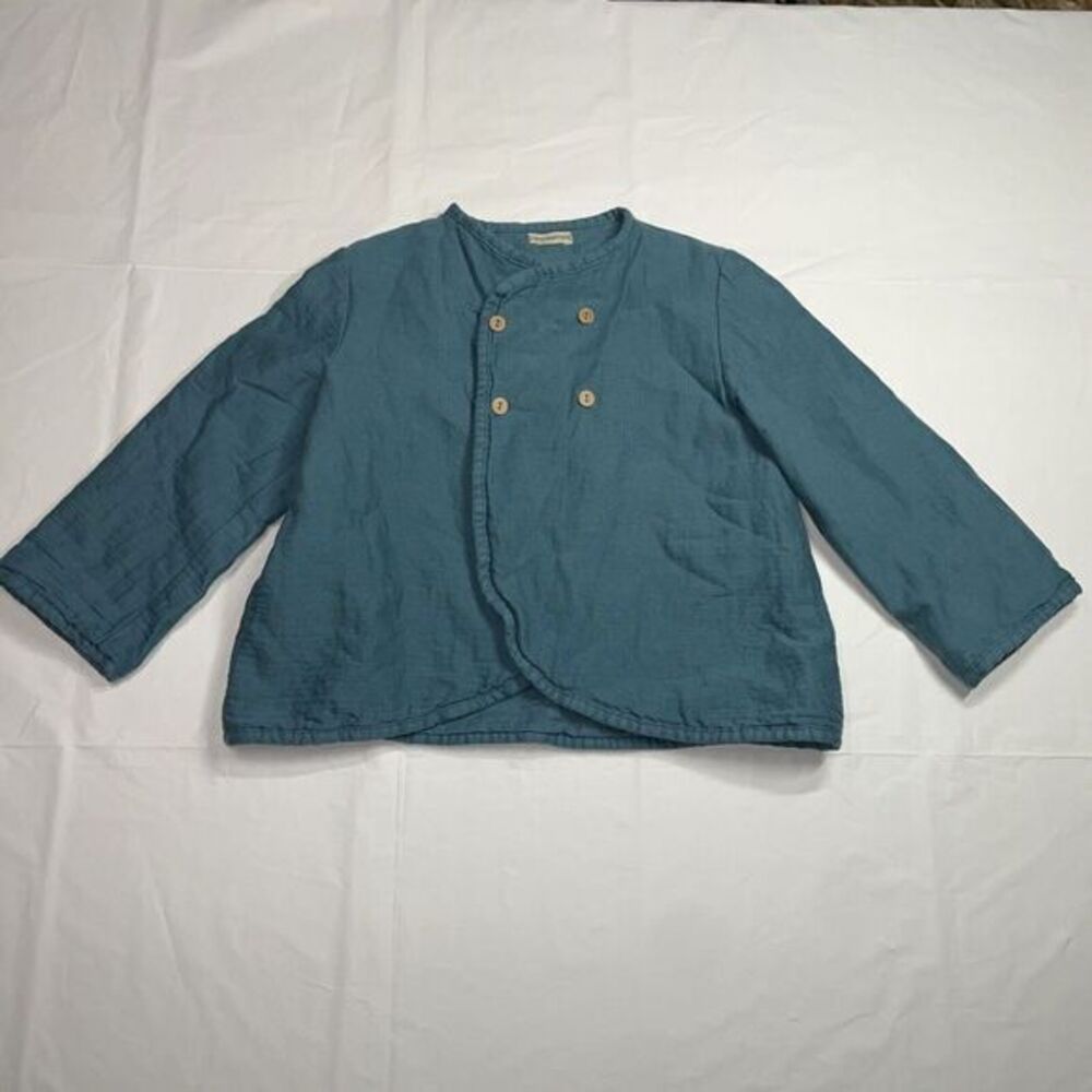 Yellow Pelota Girls Gauze Quilted Jacket Blue 3 Yr